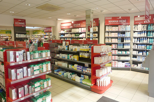 Gondole d'exposition pharmacie