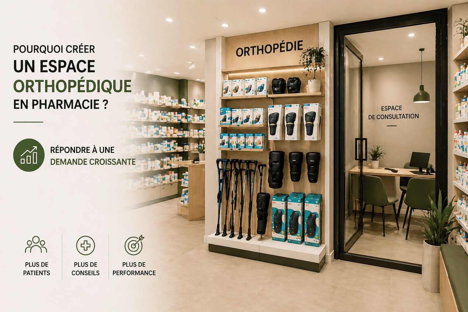 Local orthopédique et espace de consultation en pharmacie : optimiser l’accueil, le conseil et la performance
